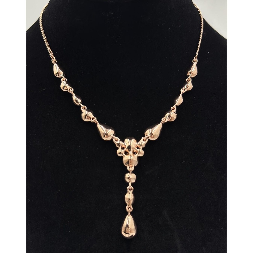 Givenchy Rose Gold Tone Parure Crystal Y Drop Necklace Bracelet Dangle Earrings - Picture 13 of 16